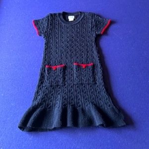 Luli And Me Dark Blue Short Sleeve Sweater Dress Girls Size 6x